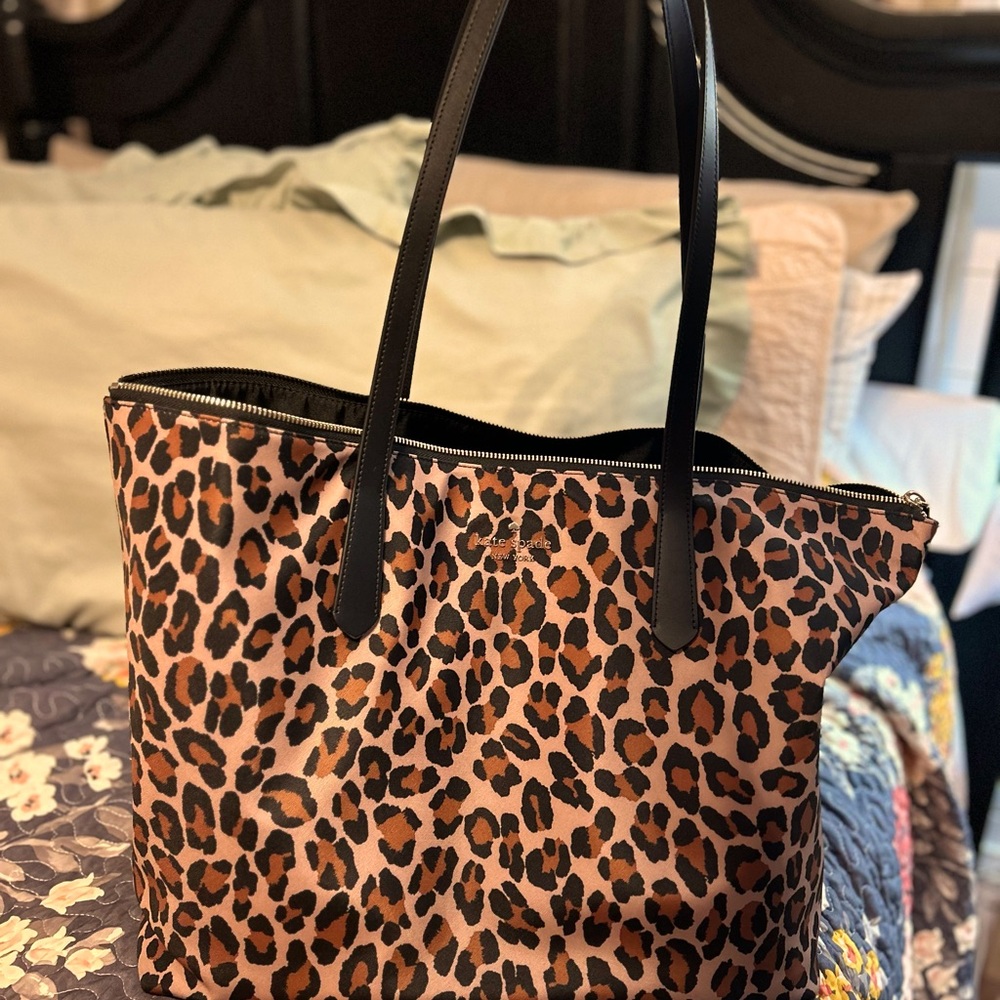 Kate Spade large nylon tote with 2 wristlets and a cosmetic bag.